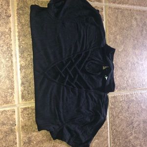 Black v cut shirt